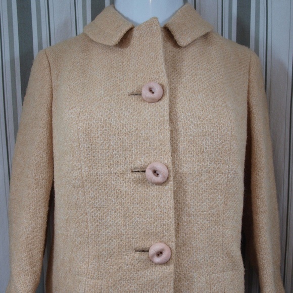 Vintage Kennedy's Townley Jacket Blazer Beige Wool Women's Small Tan Suit - Picture 3 of 10